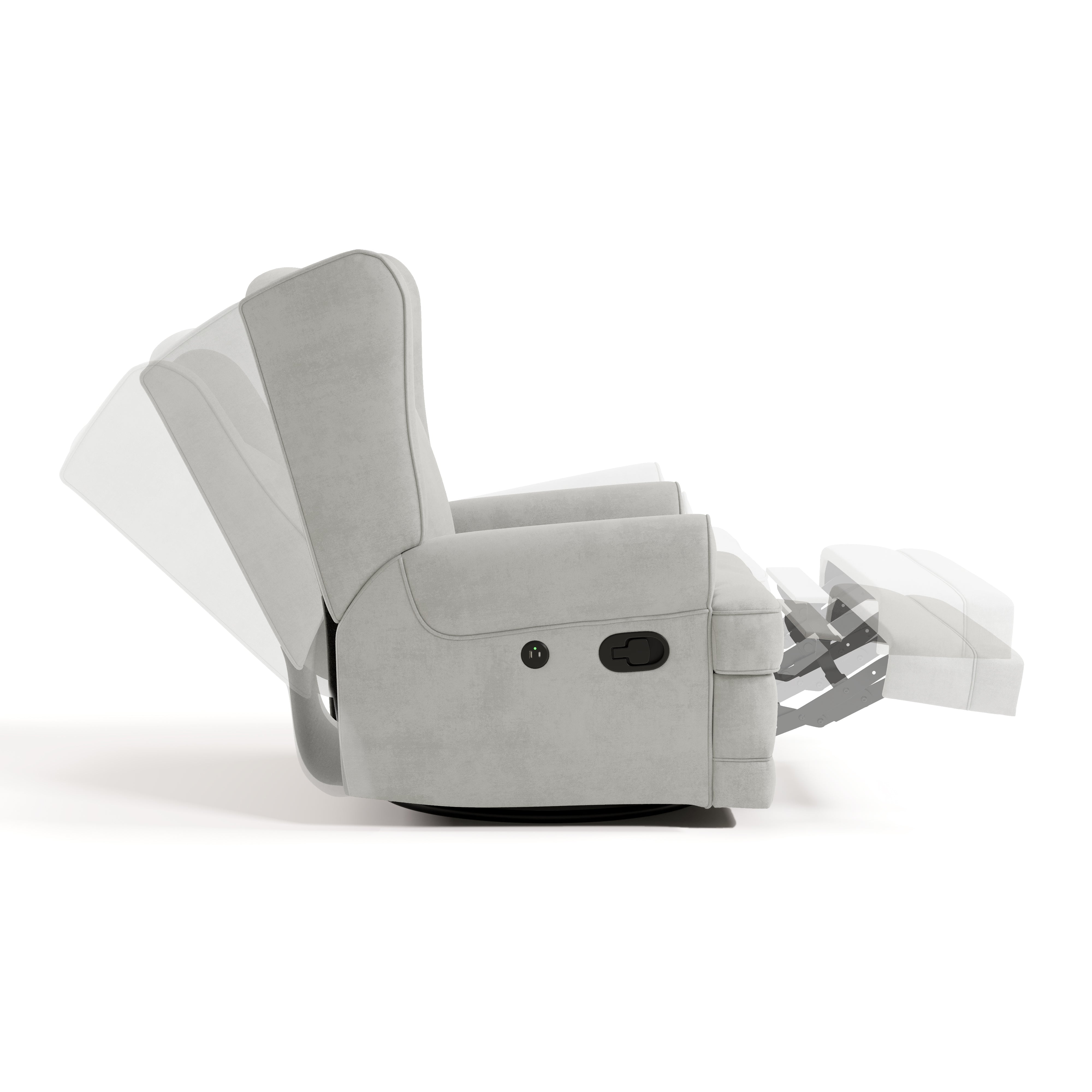 serenity steel glider side view with reclined position shadows