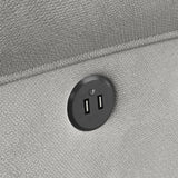 Steel reclining glider USB charging port close-up 