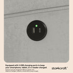 Serenity steel recliner dual USB ports callout