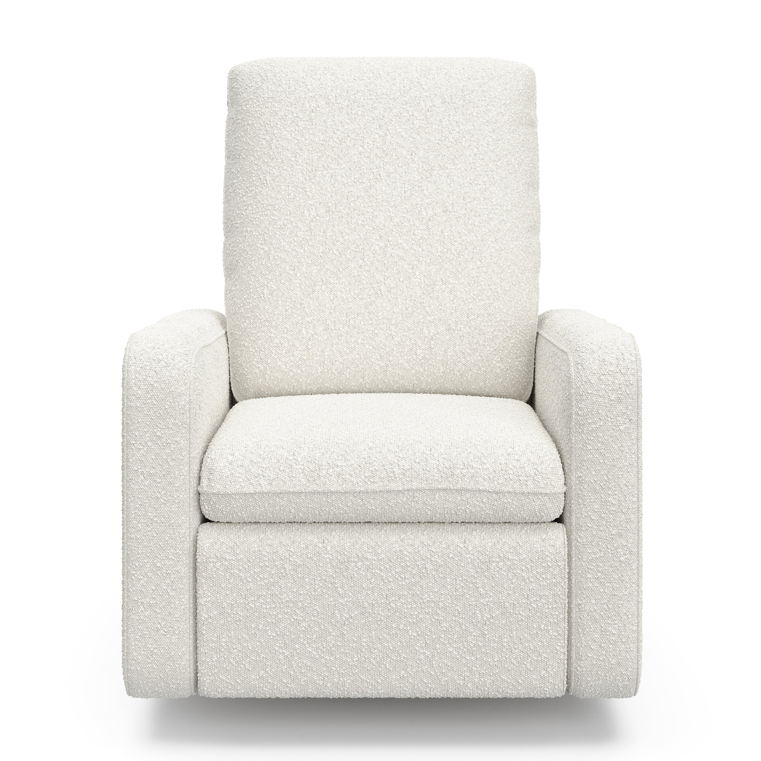 Teddi ivory boucle power recliner front view