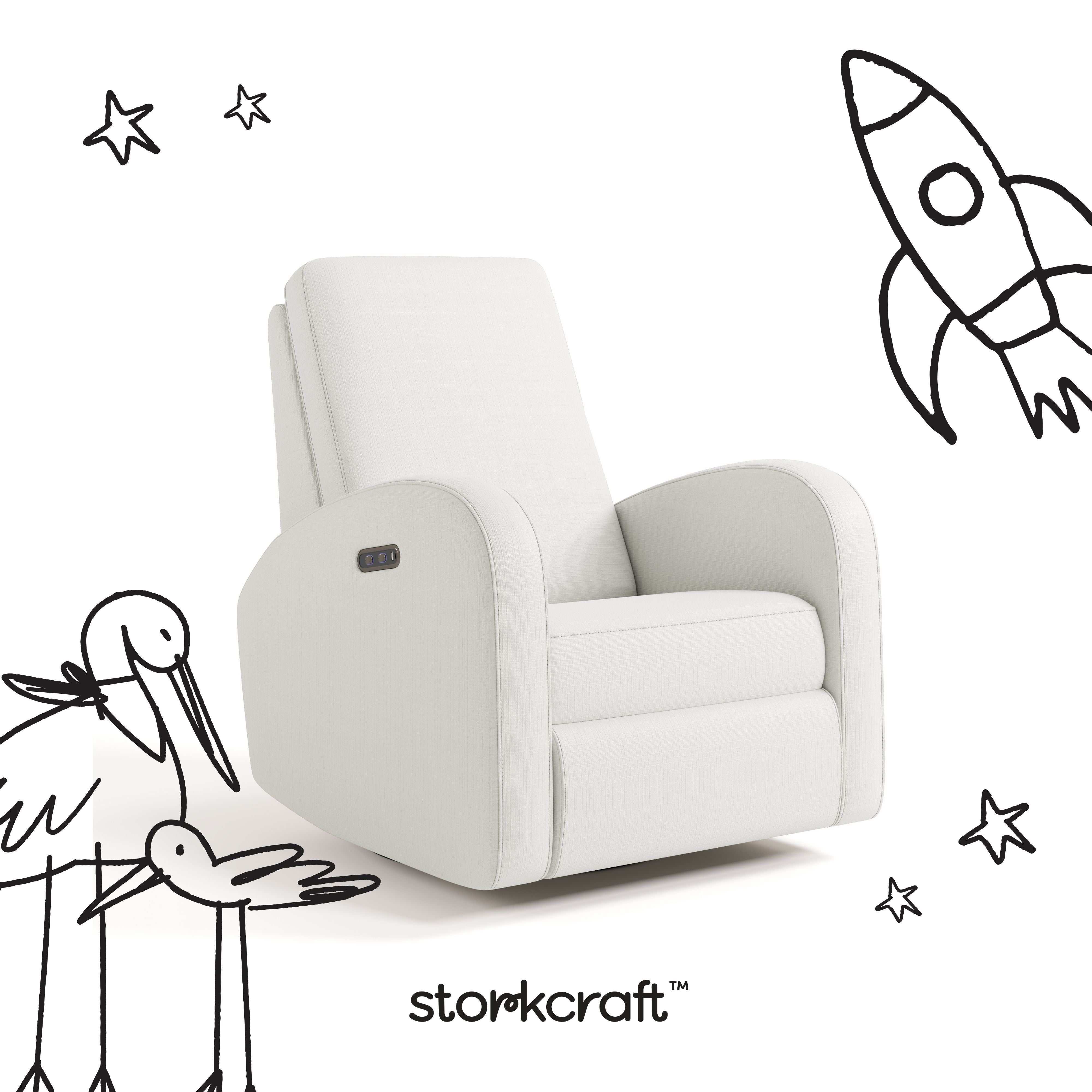 Santa Monica ivory basketweave recliner with black doodles overlaid on image