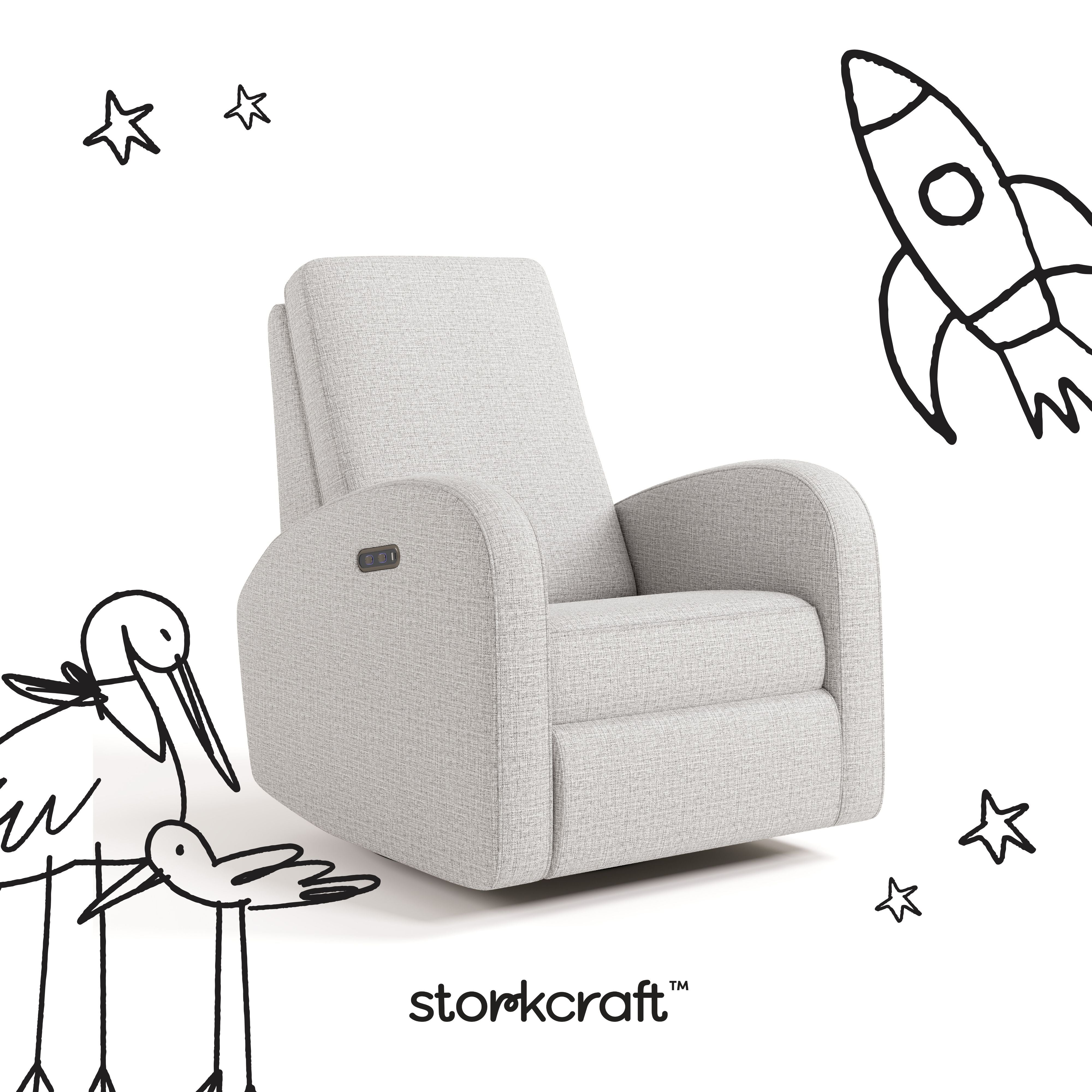 Santa Monica steel basketweave recliner with black doodles overlaid on image