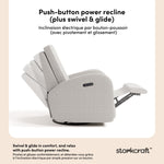 Santa Monica steel basketweave recliner power recline callout