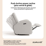 Santa Monica steel basketweave recliner power recline callout