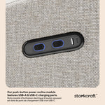 Santa Monica dune basketweave recliner dual USB ports callout
