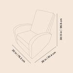 Santa Monica recliner line drawing with dimensions