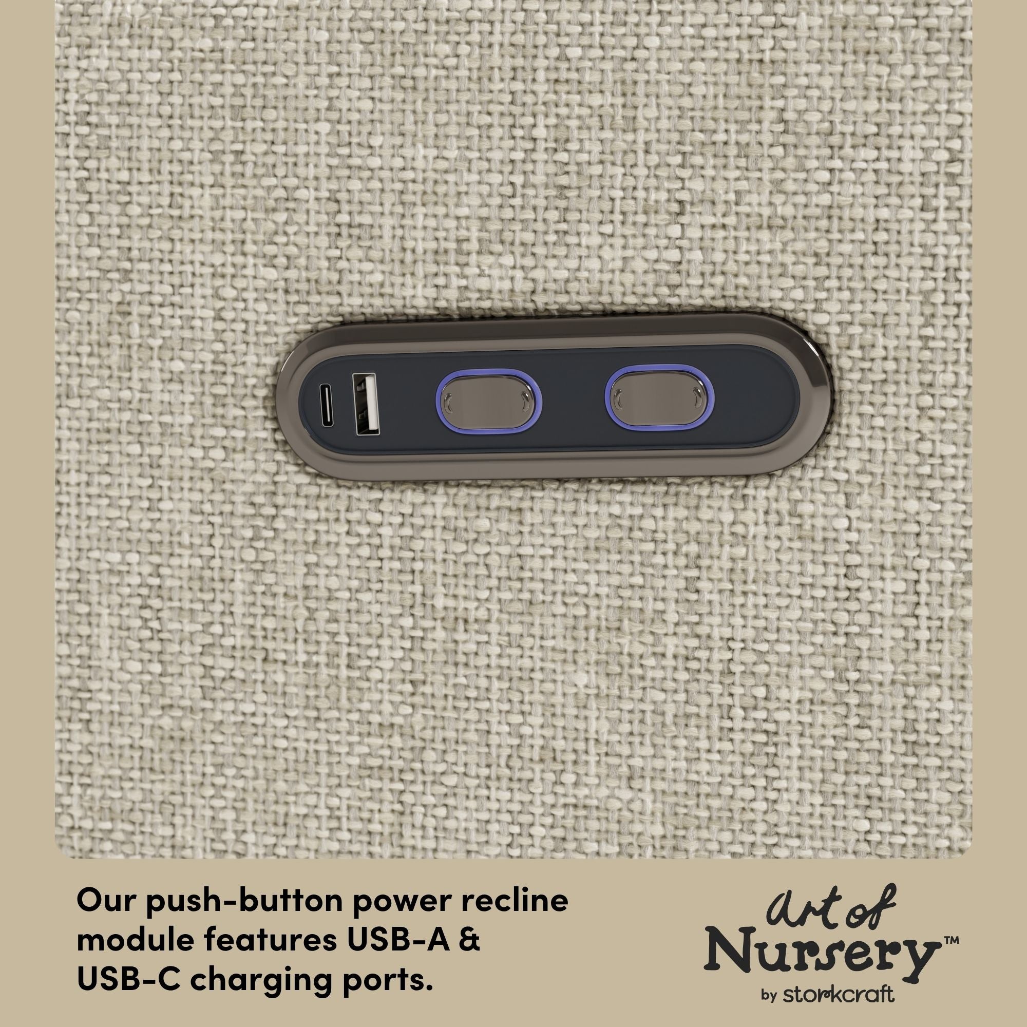 Santorini dune basketweave glider dual USB ports callout