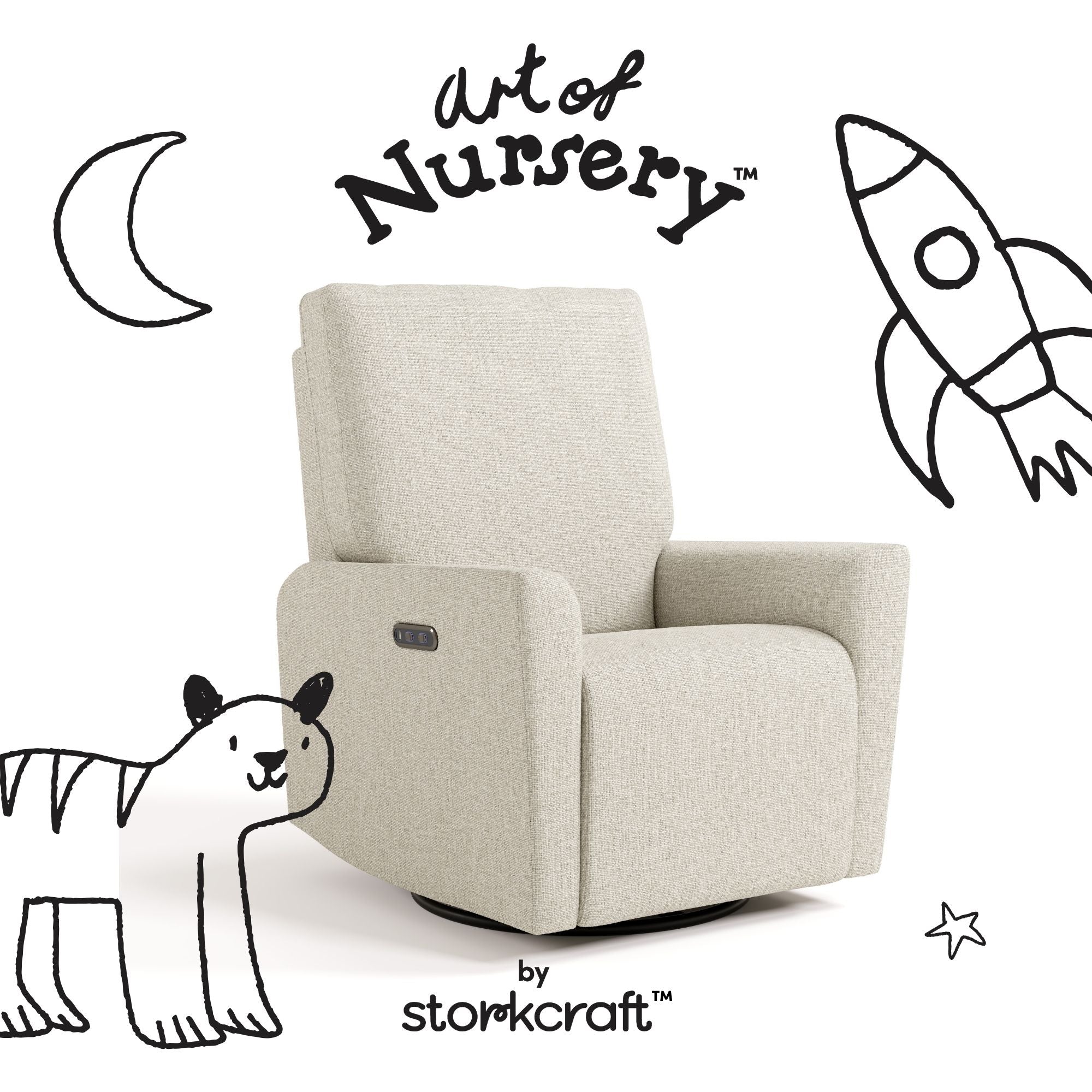 Santorini dune basketweave glider with black doodles overlaid on image