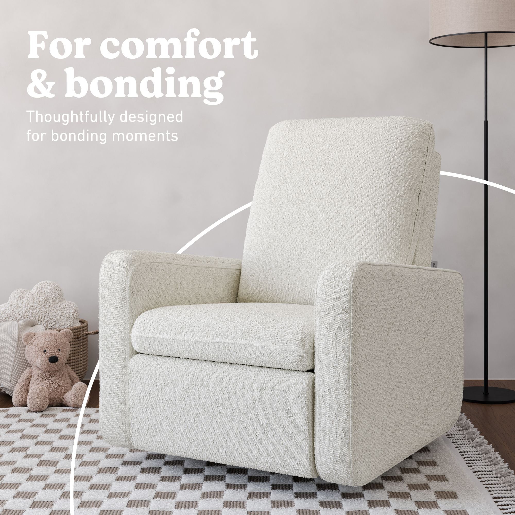 Teddi ivory boucle power recliner style callout