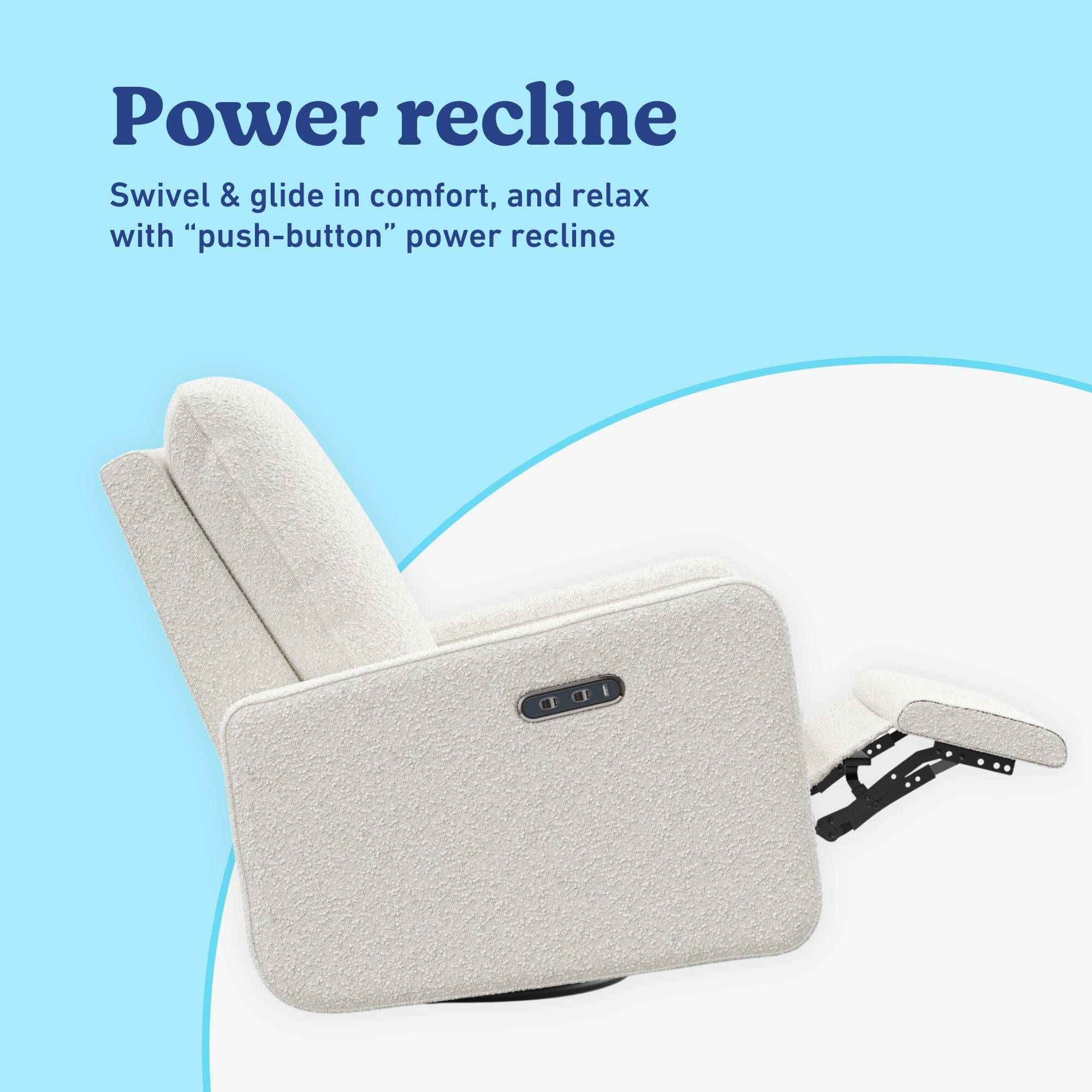 Teddi ivory boucle power recliner power recline callout