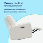 Teddi ivory boucle power recliner power recline callout