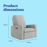 Teddi salt and pepper boucle recliner with dimensions