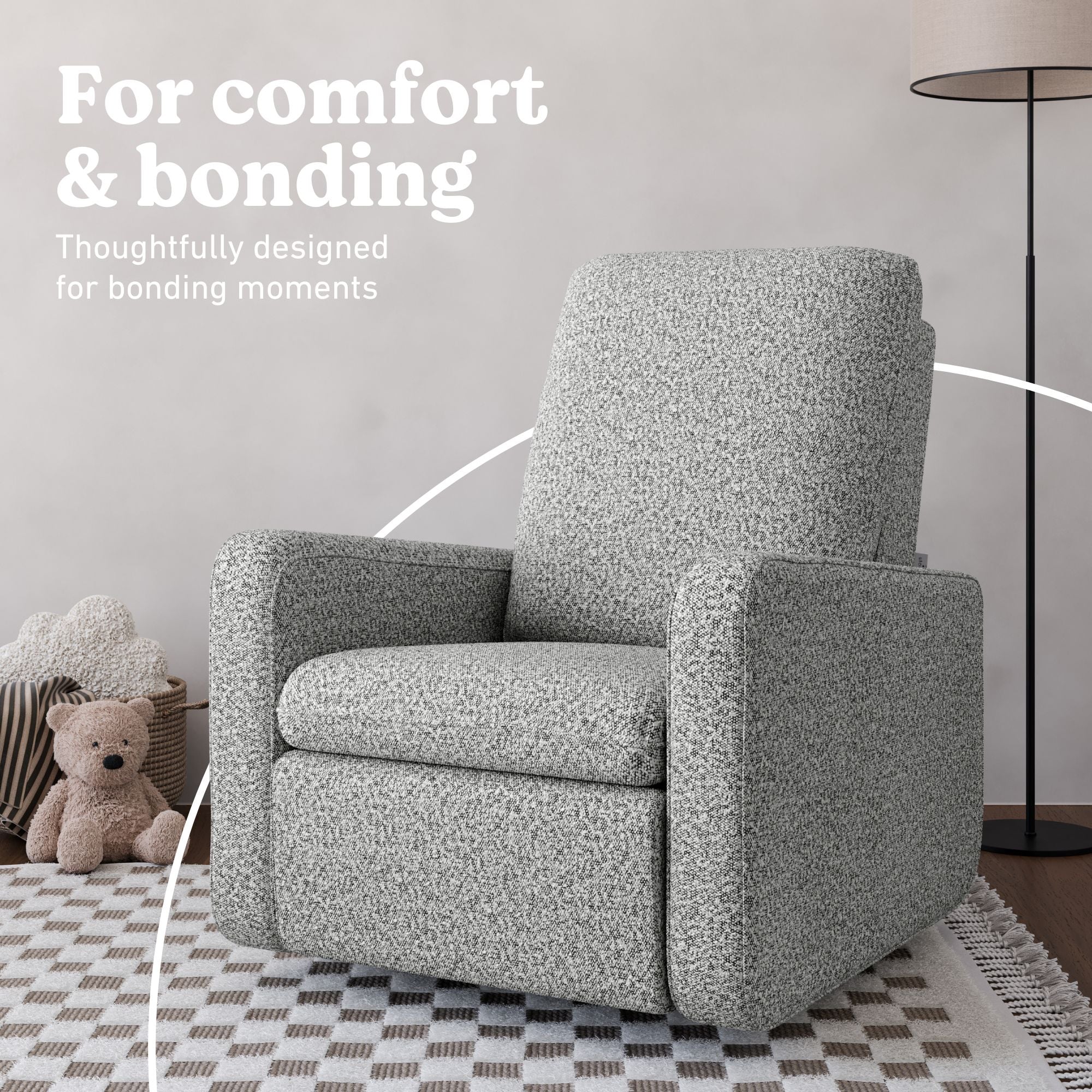 Teddi salt and pepper boucle power recliner style callout
