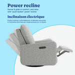 Teddi salt and pepper boucle power recliner power recline callout