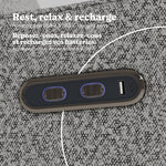 Teddi salt and pepper boucle power recliner dual USB ports callout