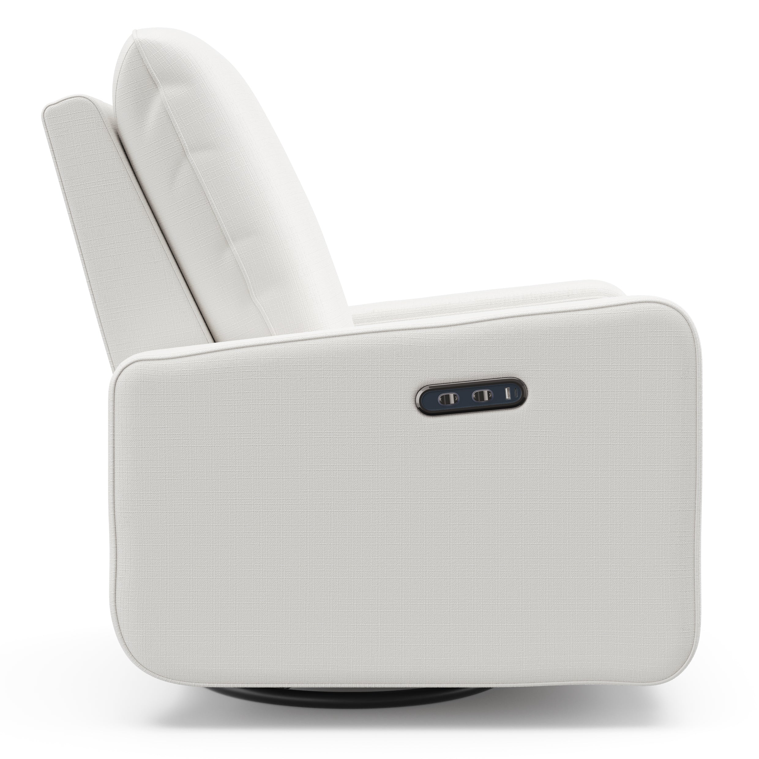 Teddi ivory basketweave power recliner side view