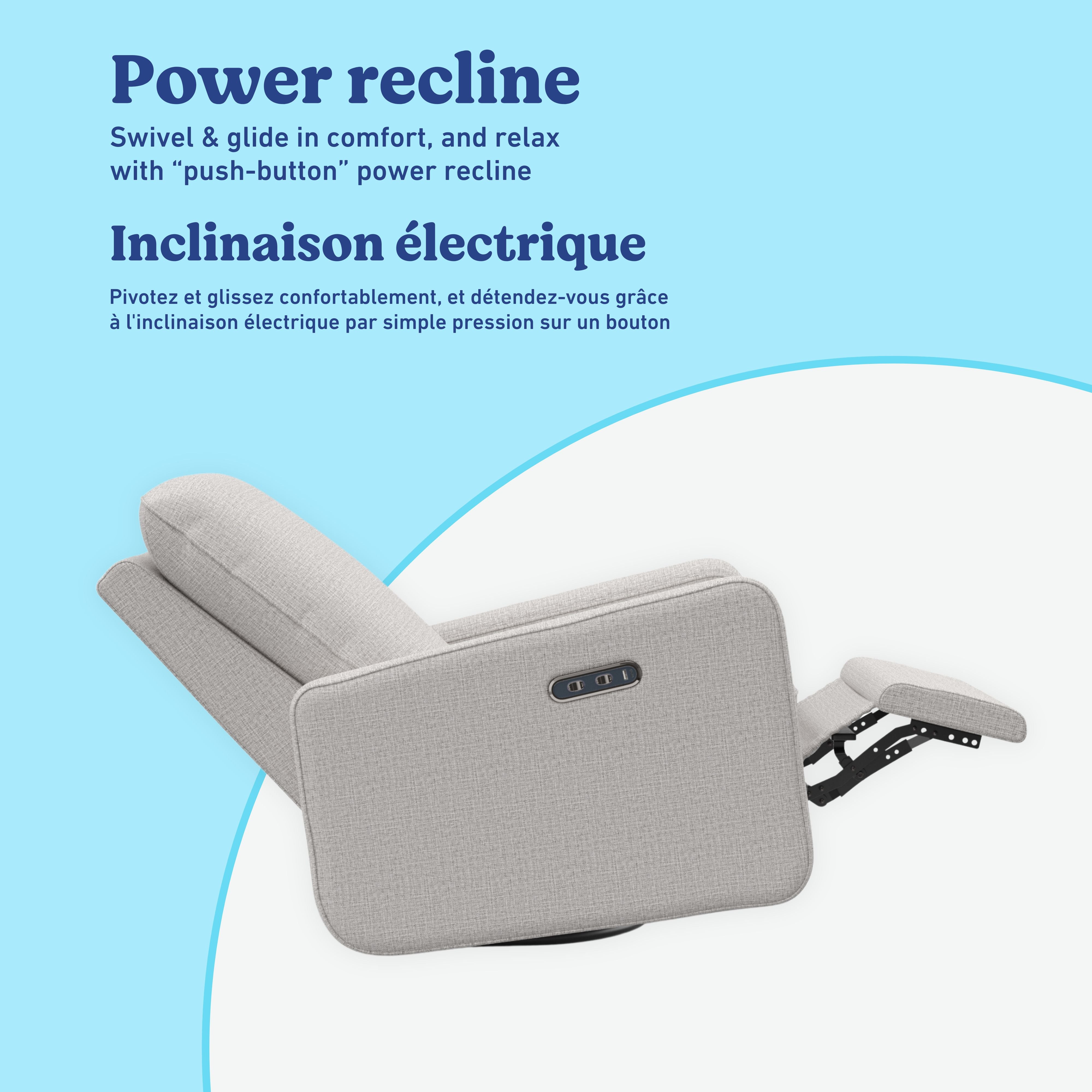 Teddi steel basketweave power recliner power recline callout