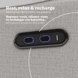 Teddi steel basketweave power recliner dual USB ports callout