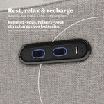Teddi dune basketweave power recliner dual USB ports callout