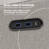 Teddi dune basketweave power recliner dual USB ports callout