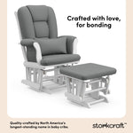 Tuscany white with gray glider and ottoman style callout