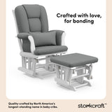 Tuscany white with gray glider and ottoman style callout