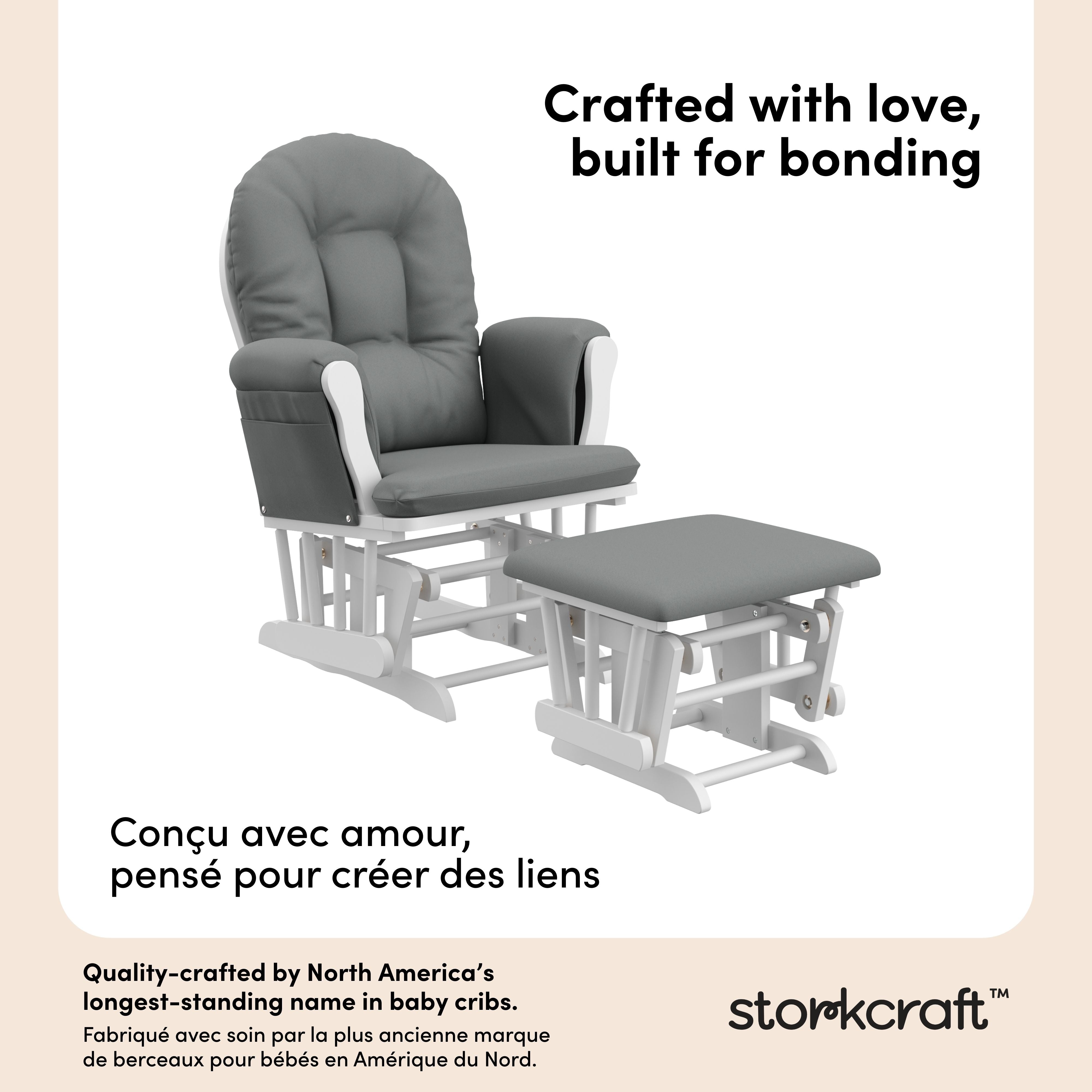 Hoop white with gray glider and ottoman style callout