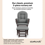 Hoop espresso with gray glider and ottoman 2-piece set callout