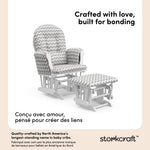 Hoop white with gray chevron glider and ottoman style callout