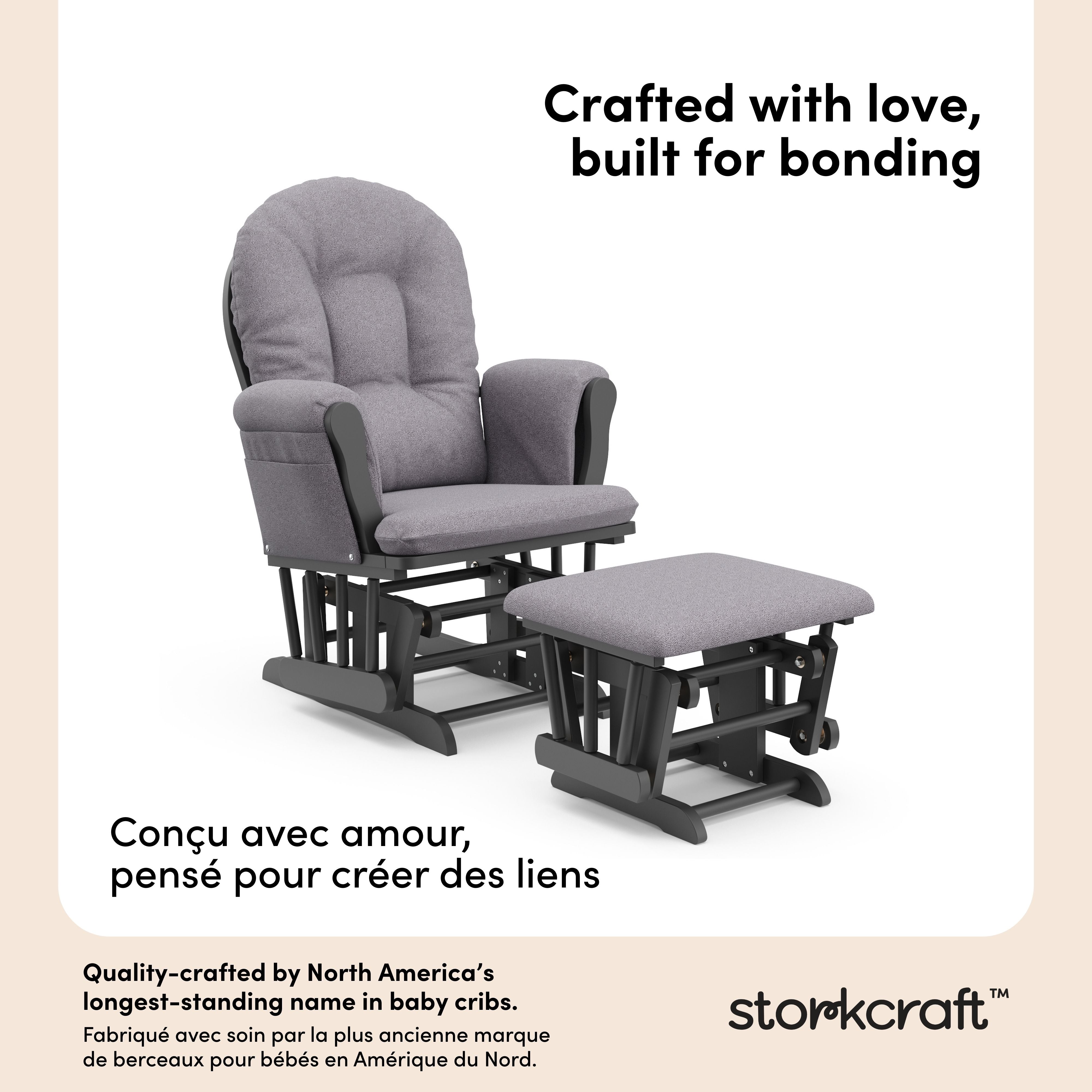 Hoop gray with gray swirl glider and ottoman style callout