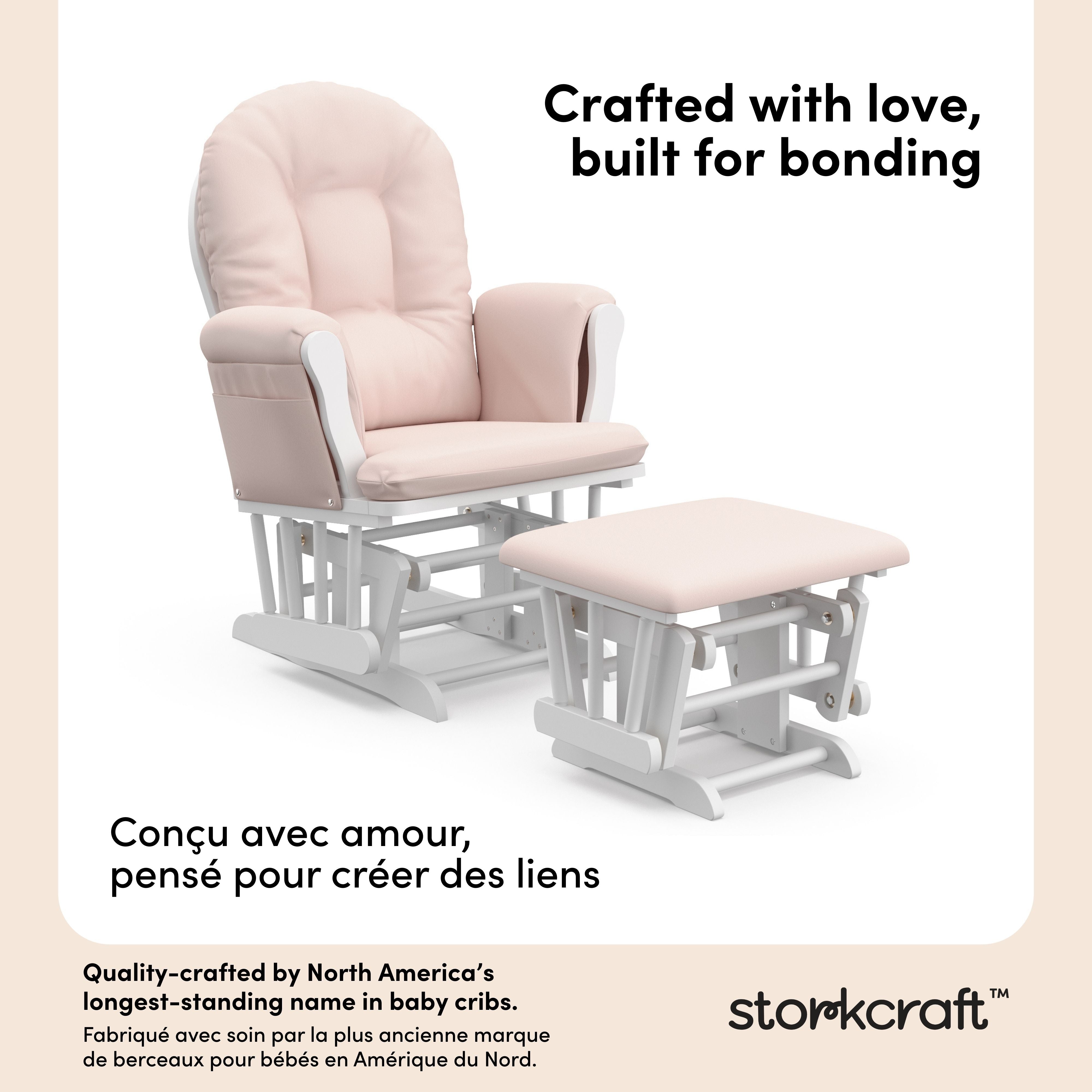 Hoop white with pink glider and ottoman style callout