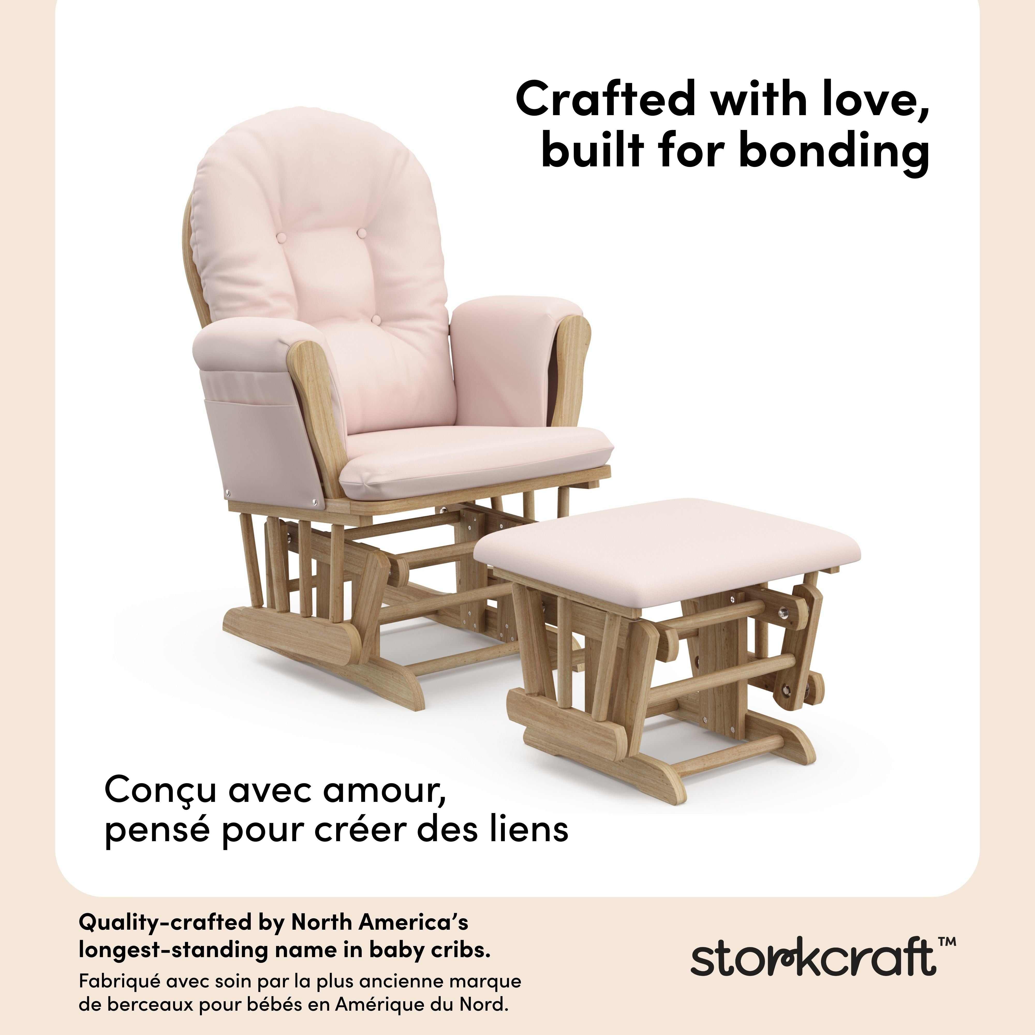 Hoop natural with pink glider and ottoman style callout