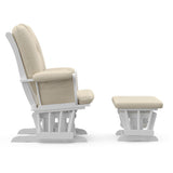 Tuscany white with beige glider and ottoman side view