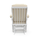 Tuscany white with beige glider and ottoman back view