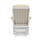 Tuscany white with beige glider and ottoman back view
