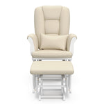 Tuscany white with beige glider and ottoman front view
