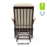 Tuscany espresso with beige glider and ottoman with GGG and PTPA logos on top right