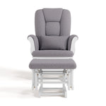 Tuscany white with gray swirl glider and ottoman front view