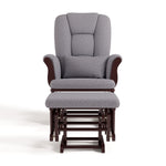 Tuscany espresso with gray swirl glider and ottoman front view