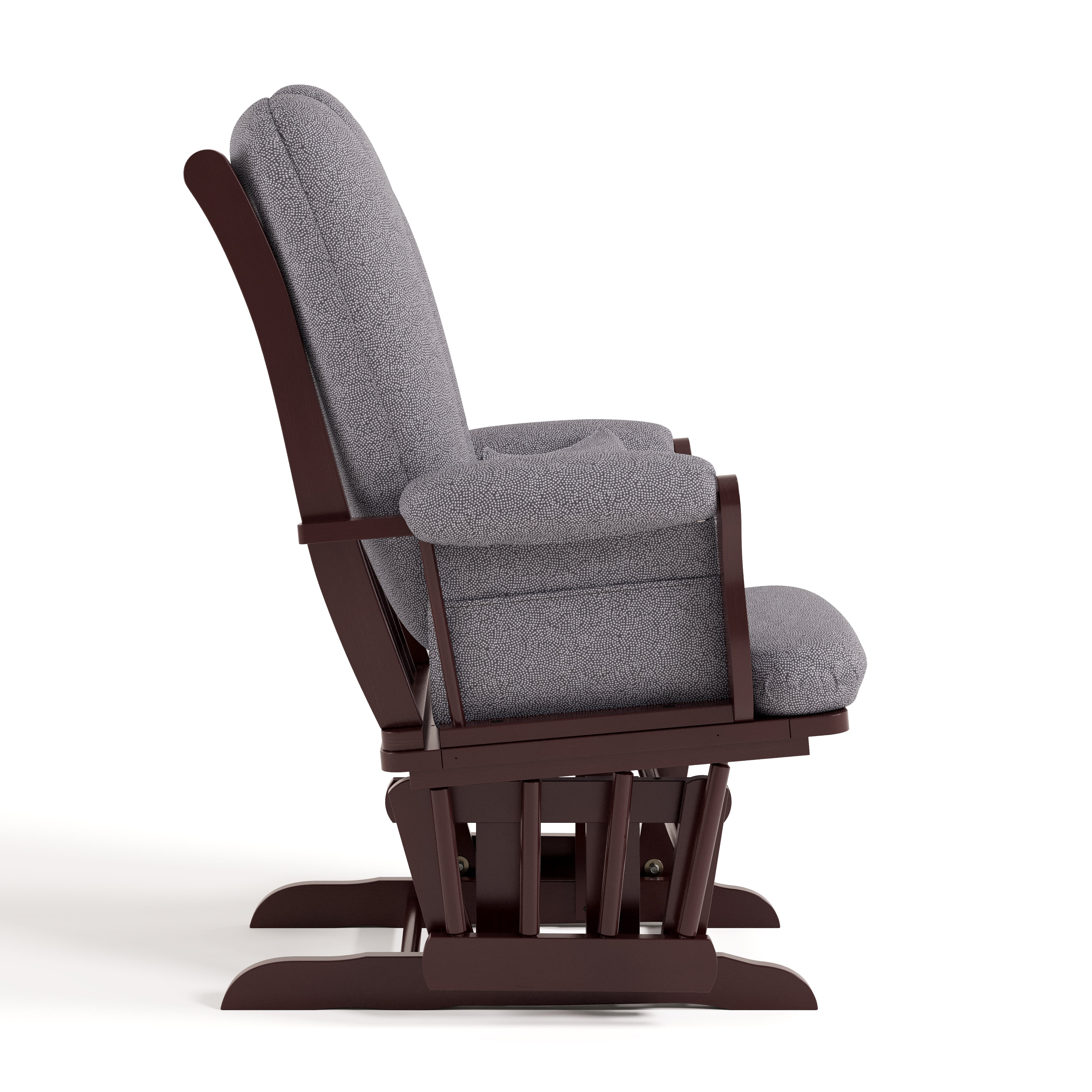 Tuscany espresso with gray swirl glider side view