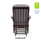 Tuscany espresso with gray swirl glider and ottoman with GGG and PTPA logos on top right