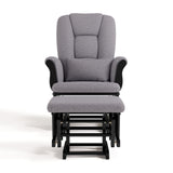 Tuscany black with gray swirl glider and ottoman front view