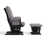 Tuscany black with gray swirl glider and ottoman side view