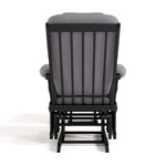 Tuscany black with gray swirl glider and ottoman back view