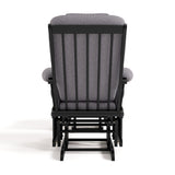 Tuscany black with gray swirl glider and ottoman back view
