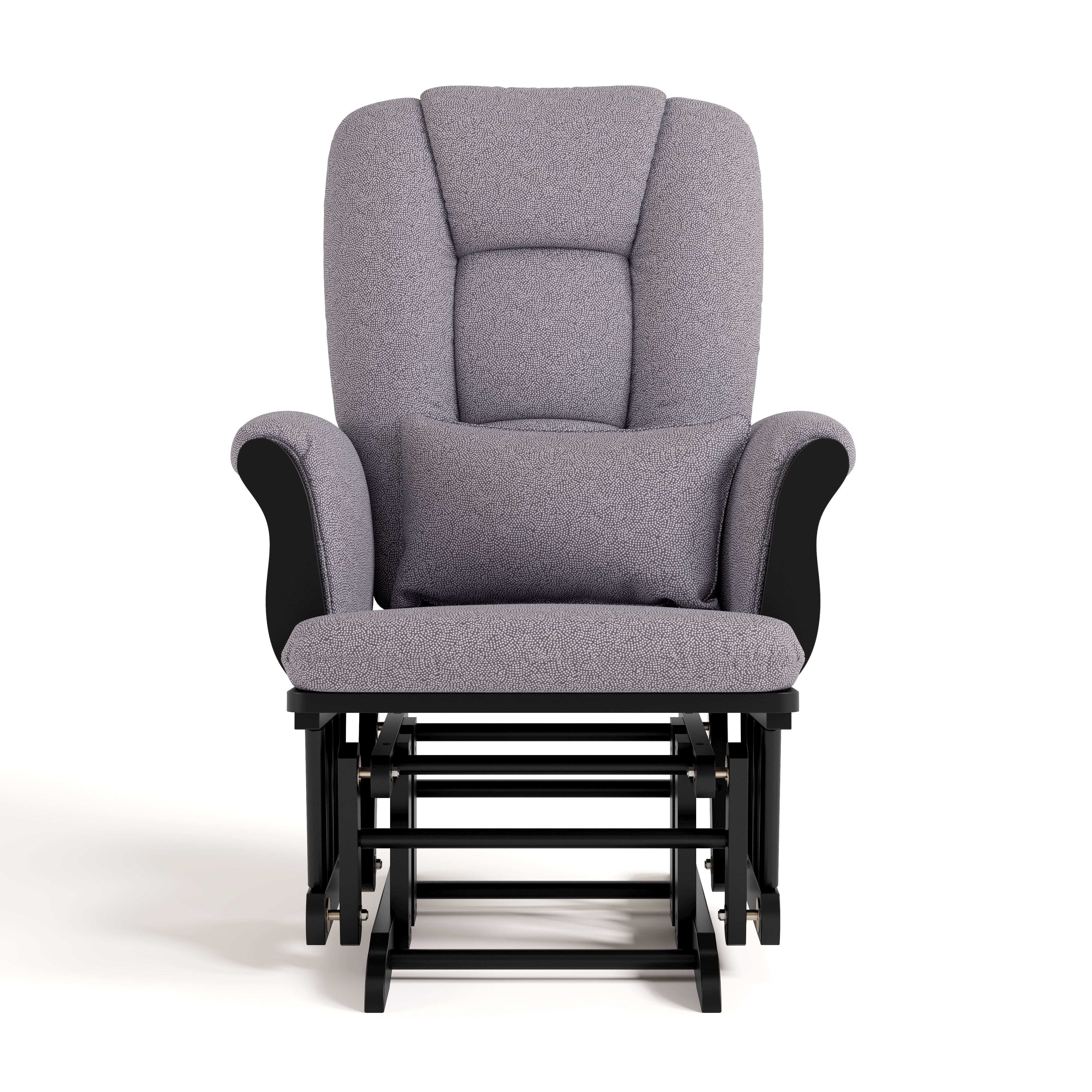 Tuscany black with gray swirl glider front view