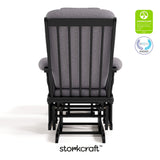 Tuscany black with gray swirl glider and ottoman with GGG and PTPA logos on top right