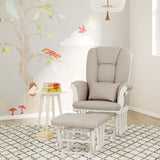 Tuscany white with taupe swirl glider and ottoman in a nursery