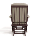 Tuscany espresso with taupe swirl glider and ottoman back view