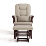 Tuscany espresso with taupe swirl glider and ottoman front view